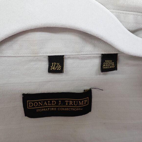 Donald J. Trump Signature Collection Button Dress Shirt Mens 17.5 34/35 Gray - Picture 4 of 16